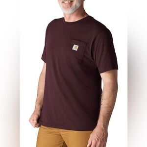 Carhartt Men's Burgundy Short Sleeve Tee 2XLT